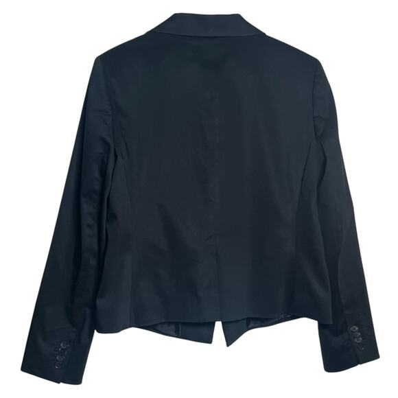 Ann Taylor Size 12 Black Cotton Blend 2 Button Blazer Jacket Career Wear - Picture 2 of 7